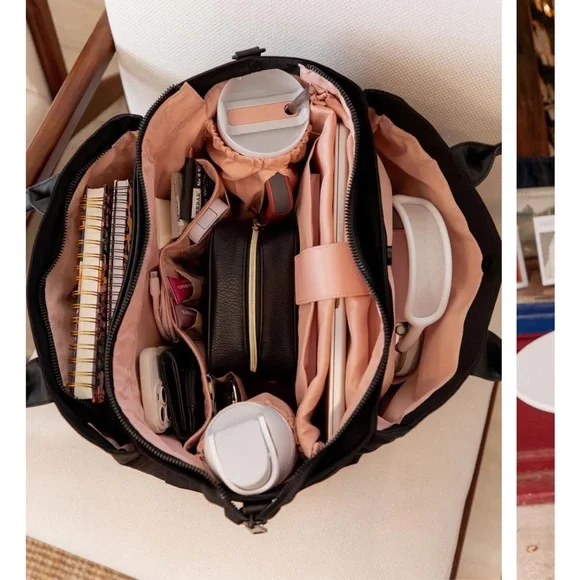 Poppy & Peonies Black Daily Tote Bag - Picture 5 of 6